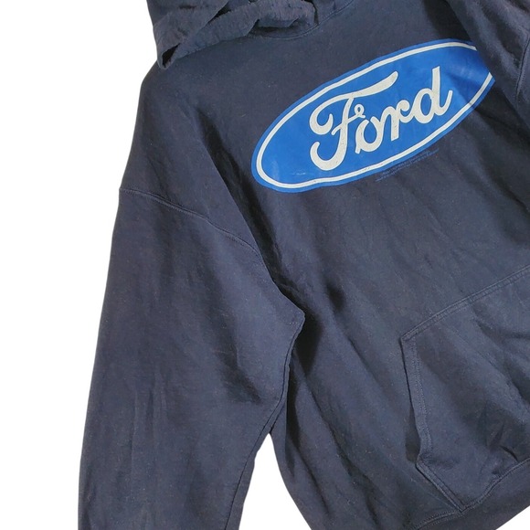 Mens Navy Blue Ford Oval Logo Hoodie Sweatshirt Large Size xxl - Picture 6 of 7